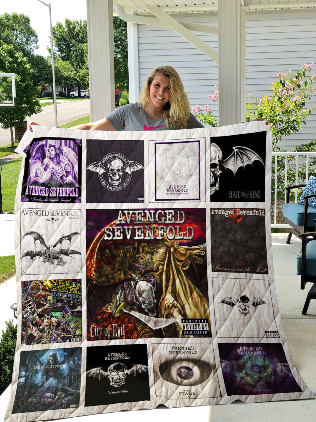 1589992537 avenged sevenfold albums quilt blanket 01 mockup - Avenged Sevenfold Store