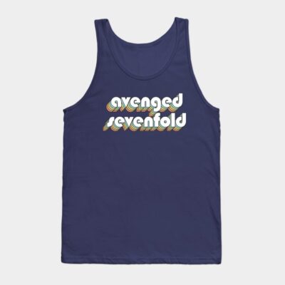 Avenged Sevenfold Retro Rainbow Typography Faded S Tank Top Official Cow Anime Merch