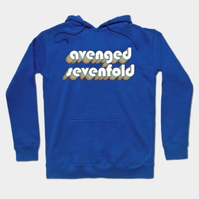 Avenged Sevenfold Retro Rainbow Typography Faded S Hoodie Official Cow Anime Merch