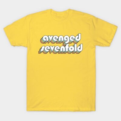 Avenged Sevenfold Retro Rainbow Typography Faded S T-Shirt Official Cow Anime Merch