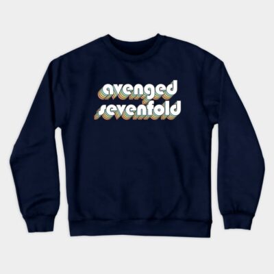 Avenged Sevenfold Retro Rainbow Typography Faded S Crewneck Sweatshirt Official Cow Anime Merch