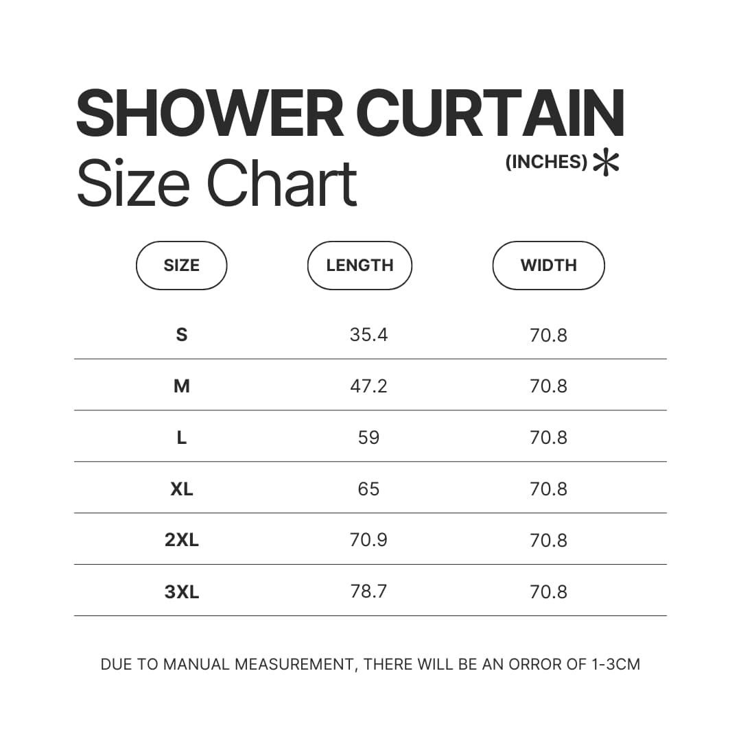 Shower Curtain Size Chart - Avenged Sevenfold Store