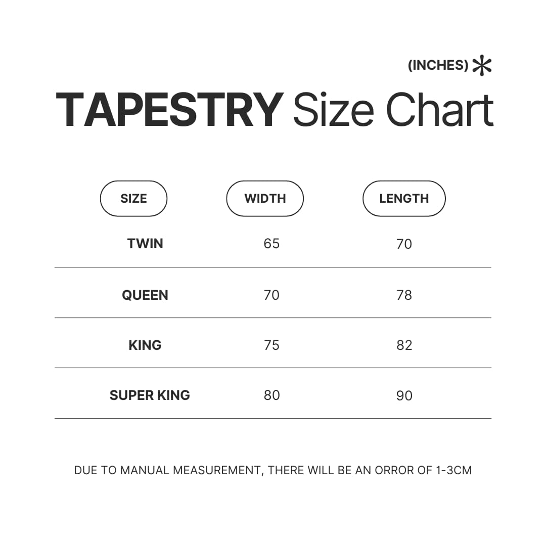 Tapestry Size Chart - Avenged Sevenfold Store