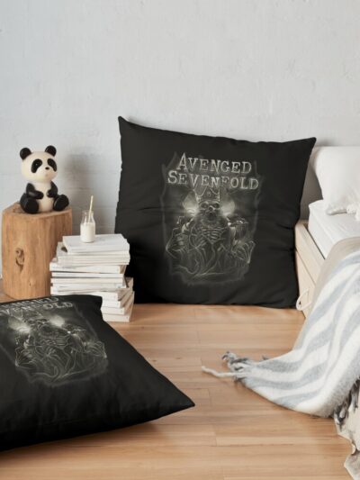 Avenged Sevenfold King Deathbat Rock Music Band Throw Pillow Official Avenged Sevenfold Merch