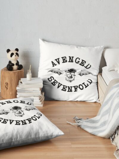 Black Avenged Sevenfold Logo Throw Pillow Official Avenged Sevenfold Merch