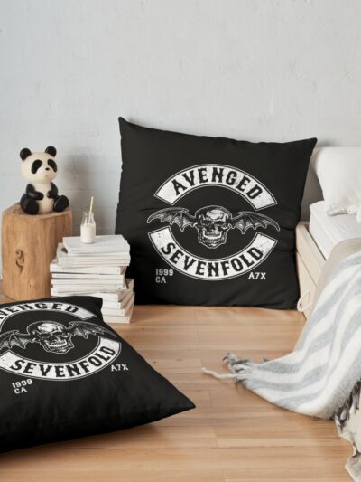 Best Of Avenged Sevenfold Logo Throw Pillow Official Avenged Sevenfold Merch