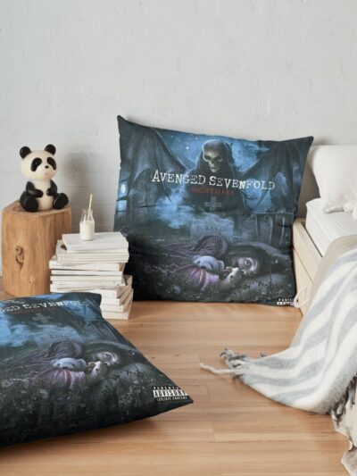 Avengedsevenfold - Nightmare Album Cover || 001 Throw Pillow Official Avenged Sevenfold Merch