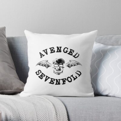 Black Avenged Sevenfold Logo Throw Pillow Official Avenged Sevenfold Merch