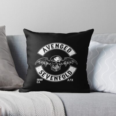 Best Of Avenged Sevenfold Logo Throw Pillow Official Avenged Sevenfold Merch