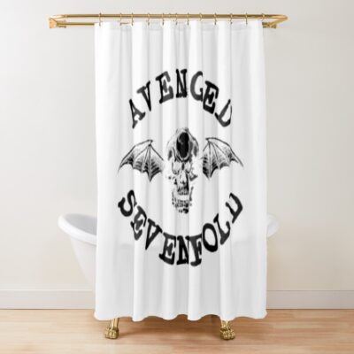 Black Avenged Sevenfold Logo Shower Curtain Official Avenged Sevenfold Merch