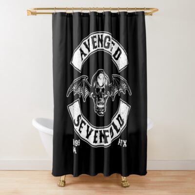 Best Of Avenged Sevenfold Logo Shower Curtain Official Avenged Sevenfold Merch